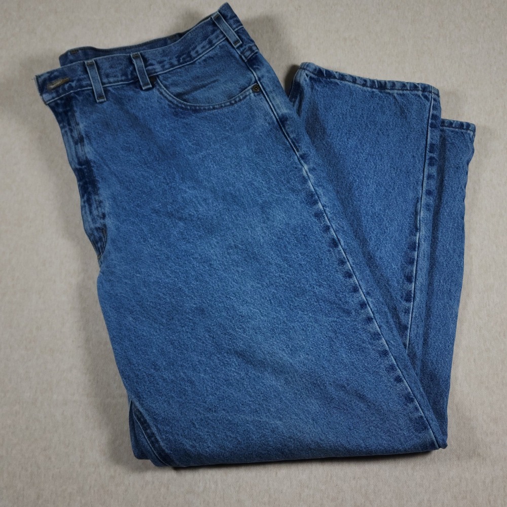Carhartt B17 STW Cotton Denim Workwear Jeans Mens 44x32 Blue Stone Wash Relaxed